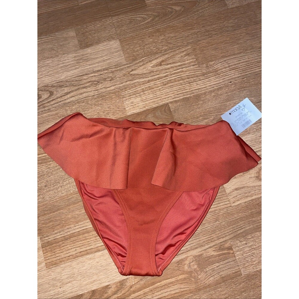 Vince Camuto Women's Skirted High-Leg Bikini Bottoms Orange Size Medium NWT $74 - Picture 2 of 6